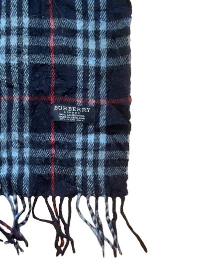 Blauer Lammwoll-Burberry-Schal