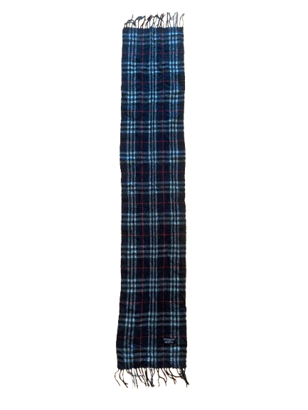 Blauer Lammwoll-Burberry-Schal