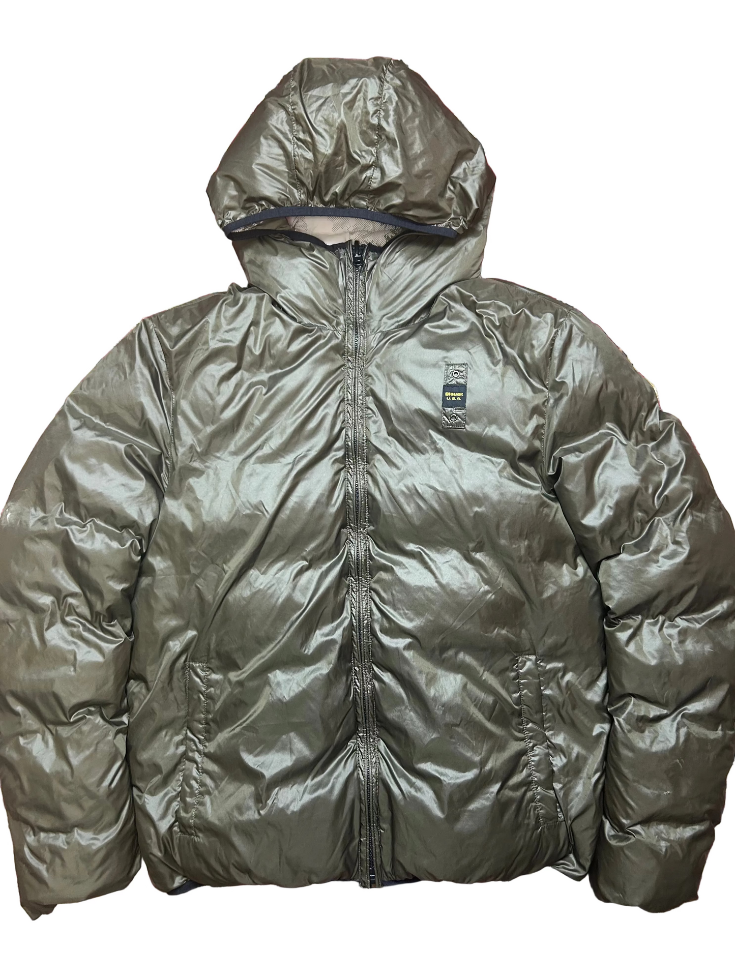Blauer Puffer
